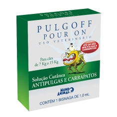 Antipulgas e Anticarrapatos Pulgoff Pour On Mundo Animal para Cães de 7 kg a 15 kg