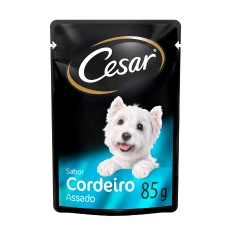 Ração Úmida Cesar Sachê Cortes Selecionados Cordeiro Assado ao Molho para Cães Adultos 85 g