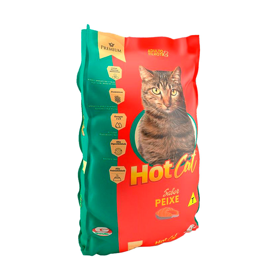 Hot Cat peixe alimento completo para seu felino Petz