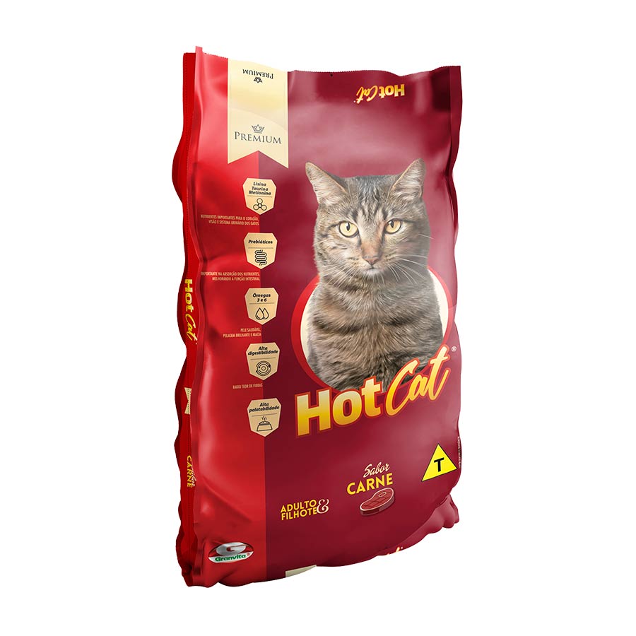 Ração Hot Cat 25 kg nutrição na vida adulta Petz
