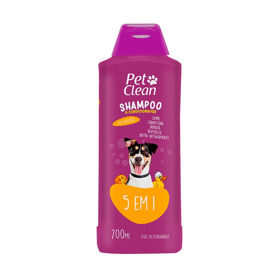 Menor preço em Shampoo e Condicionador Pet Clean 5 em 1 para Cães e Gatos 700ml