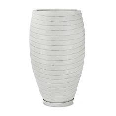 Vaso Vasart Relevo Alto Antique Branco