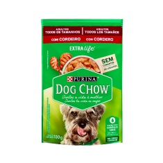 Ração Úmida Nestlé Purina Dog Chow para Cães Adultos Sabor Cordeiro 100g