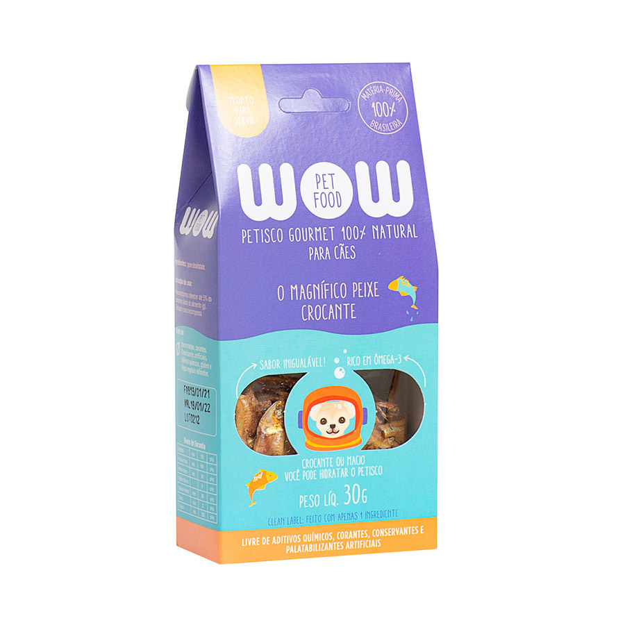 Petisco Wow Pet Food Gourmet Peixe Crocante para Cães 30 g Petz