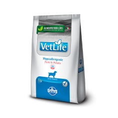 Ração Vet Life Hypoallergenic Pork e Potato para Cães